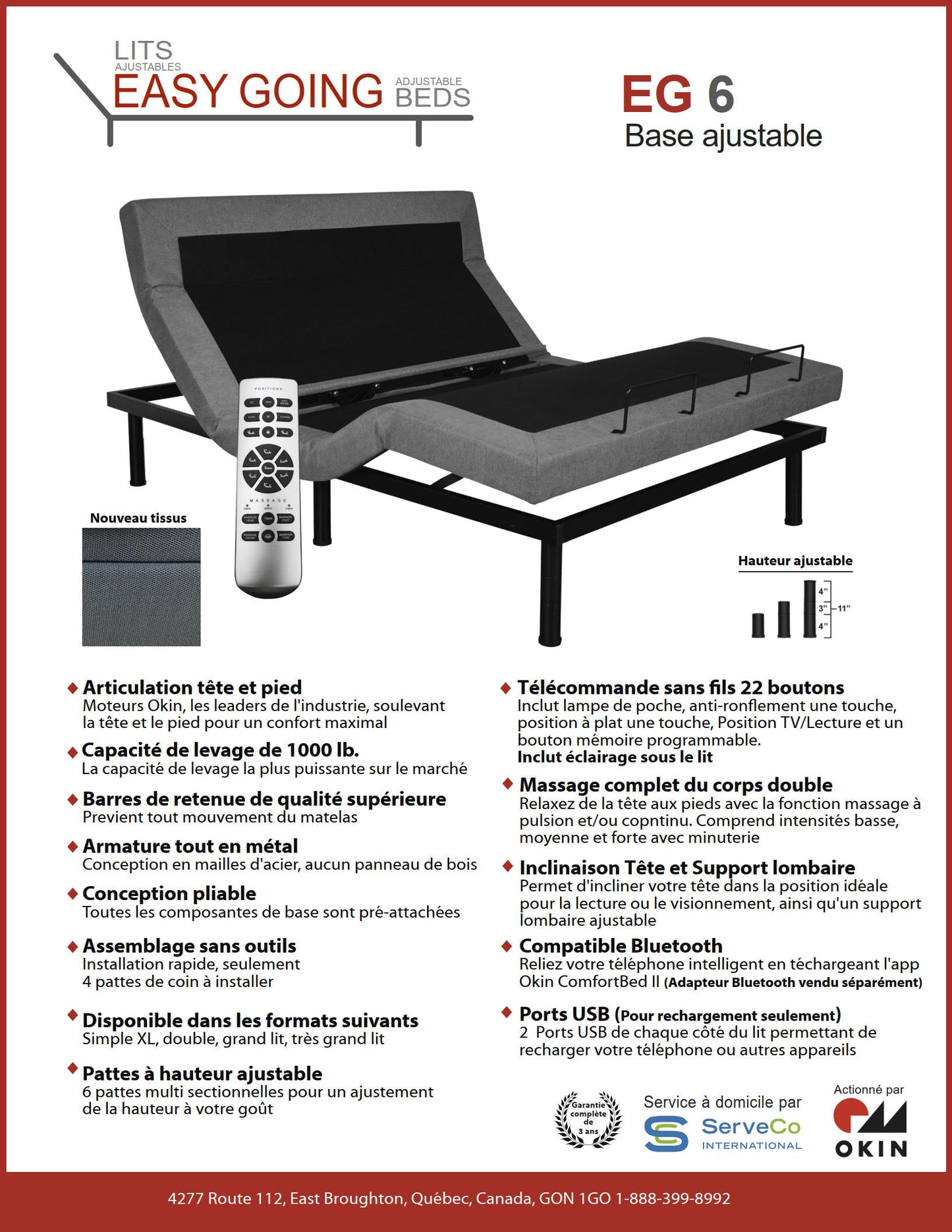 Base de lit ajustable Easy Going EG6