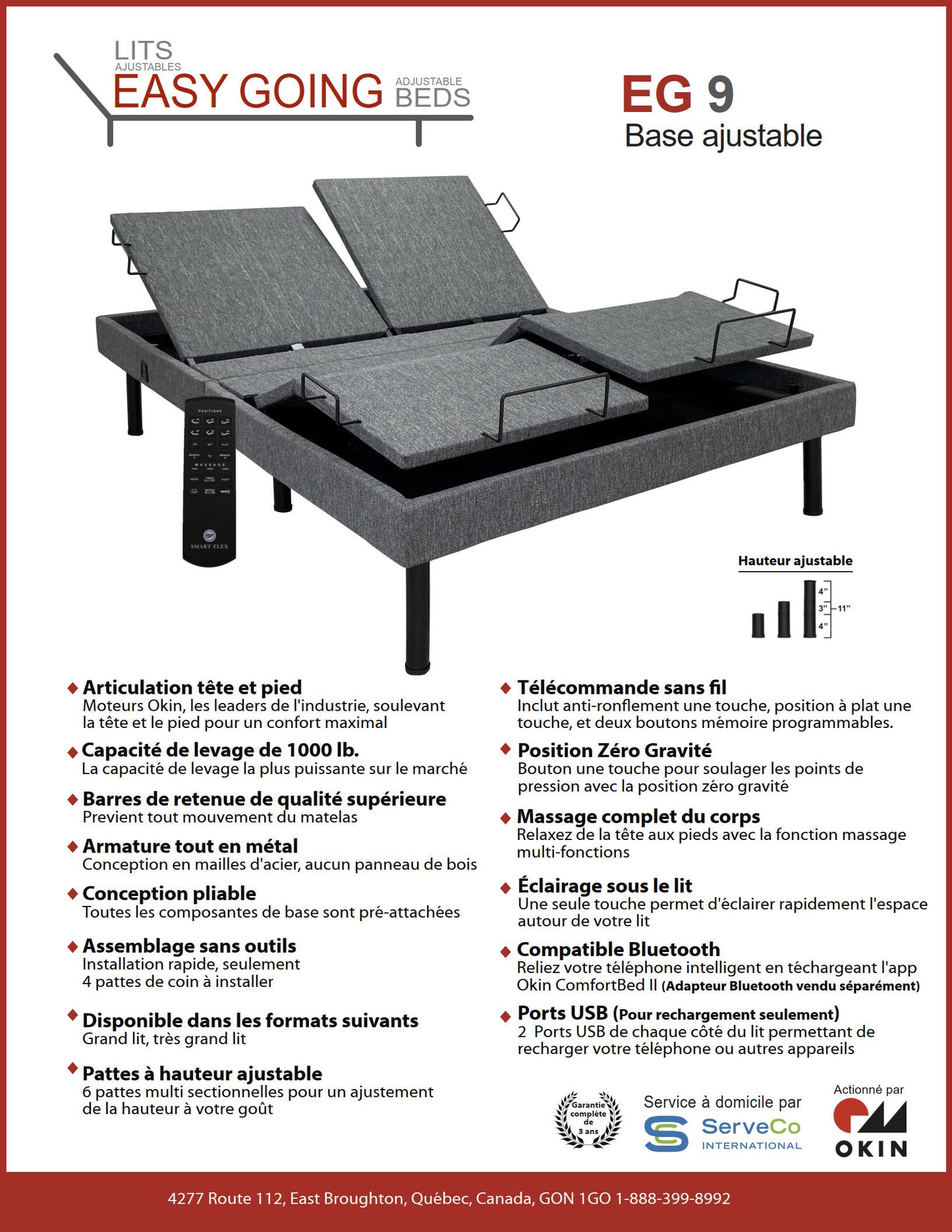 Base de lit ajustable Easy Going EG9